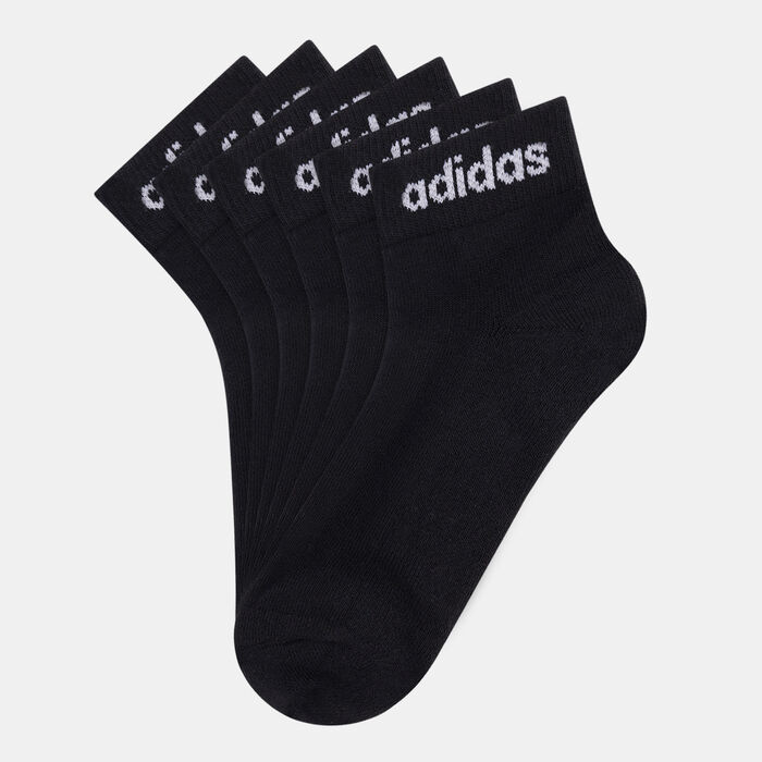 adidas Men's Linear Cushioned Ankle Socks (3 Pack) Black adidas Men's Linear Cushioned Ankle Socks (3 Pack) Black image number 0