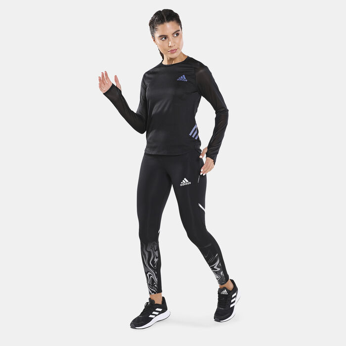 adidas Women's Adizero Long Sleeve T-Shirt Black adidas Women's Adizero Long Sleeve T-Shirt Black image number 2