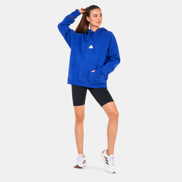 adidas Women's Oversized Hoodie Blue adidas Women's Oversized Hoodie Blue image number 2