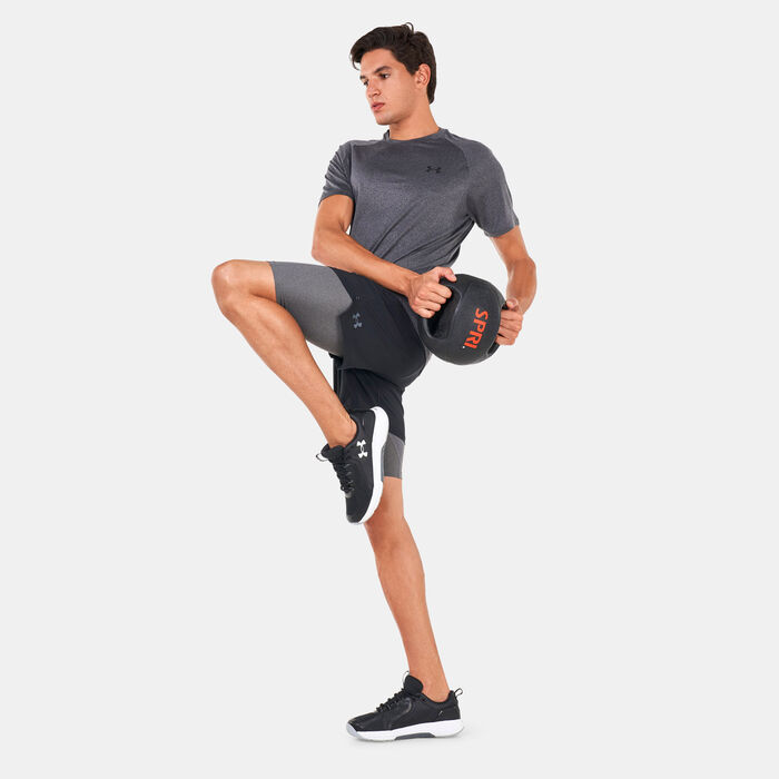 Under Armour Men's UA HeatGear® Armour Long Shorts Grey Under Armour Men's UA HeatGear® Armour Long Shorts Grey image number 2