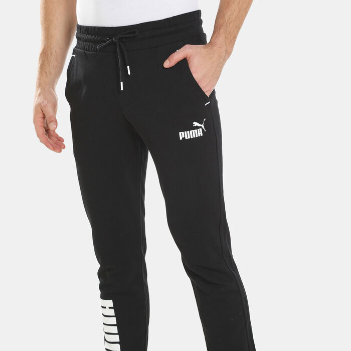 PUMA Men's Power Colourblock Sweatpants Black image number 3