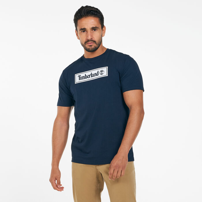Timberland Men's Linear Logo T-Shirt Blue Timberland Men's Linear Logo T-Shirt Blue image number 0