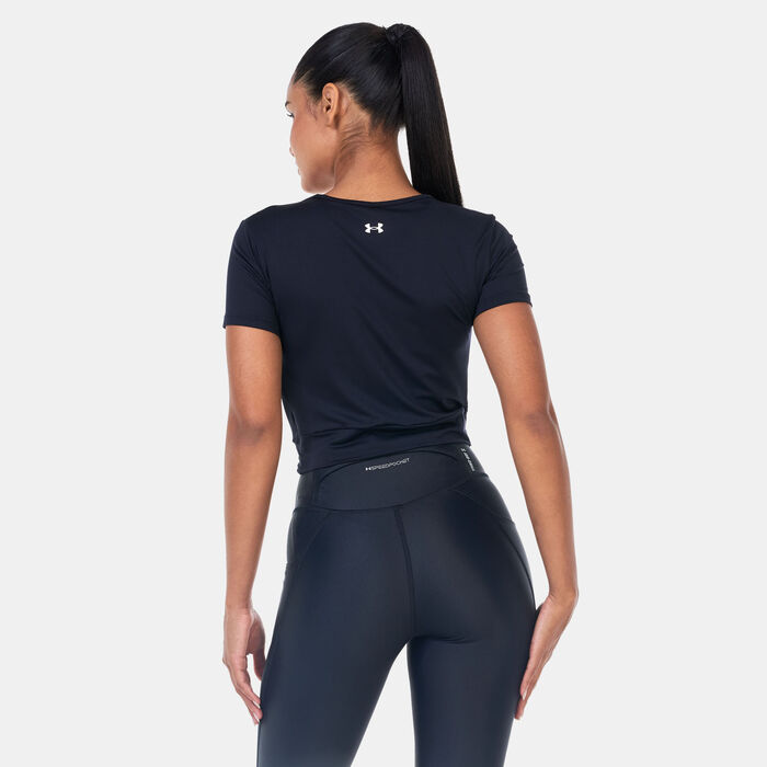 Under Armour Women's Motion Crossover Crop Top Black Under Armour Women's Motion Crossover Crop Top Black image number 1