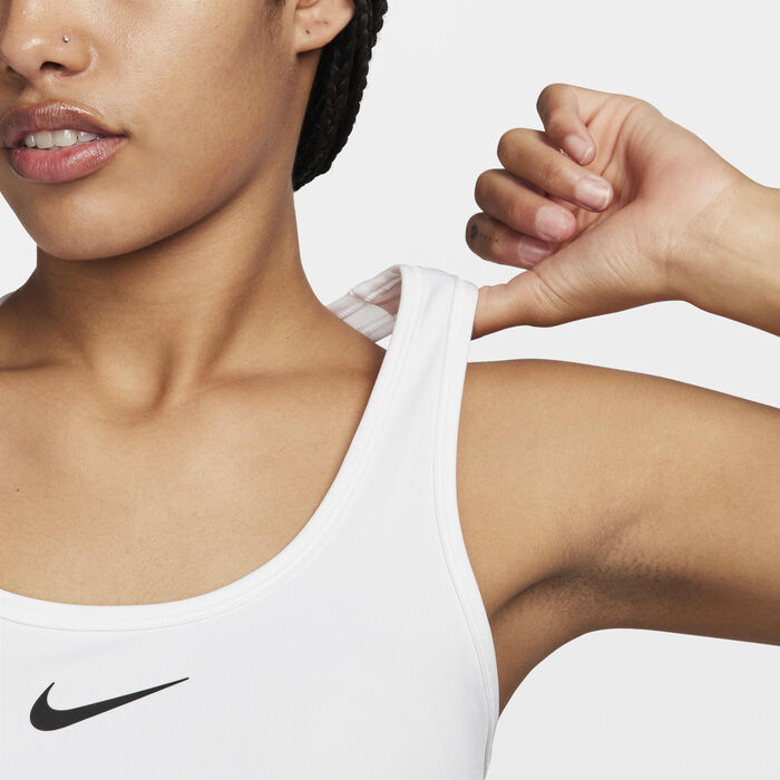 Nike Women's Swoosh Medium-Support Padded Longline Sports Bra White image number 2