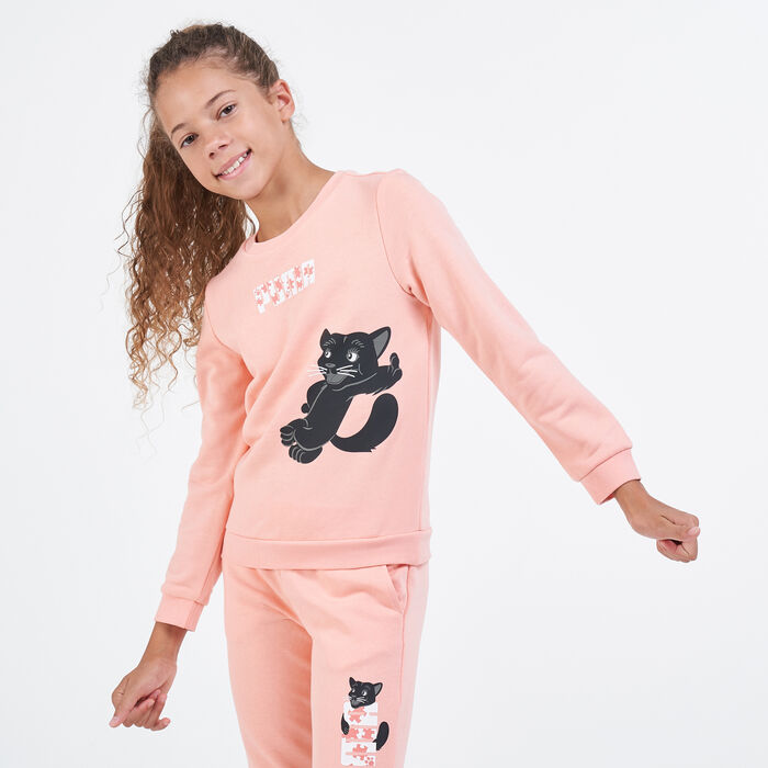 PUMA Kids' Paw Sweatshirt Pink image number 0