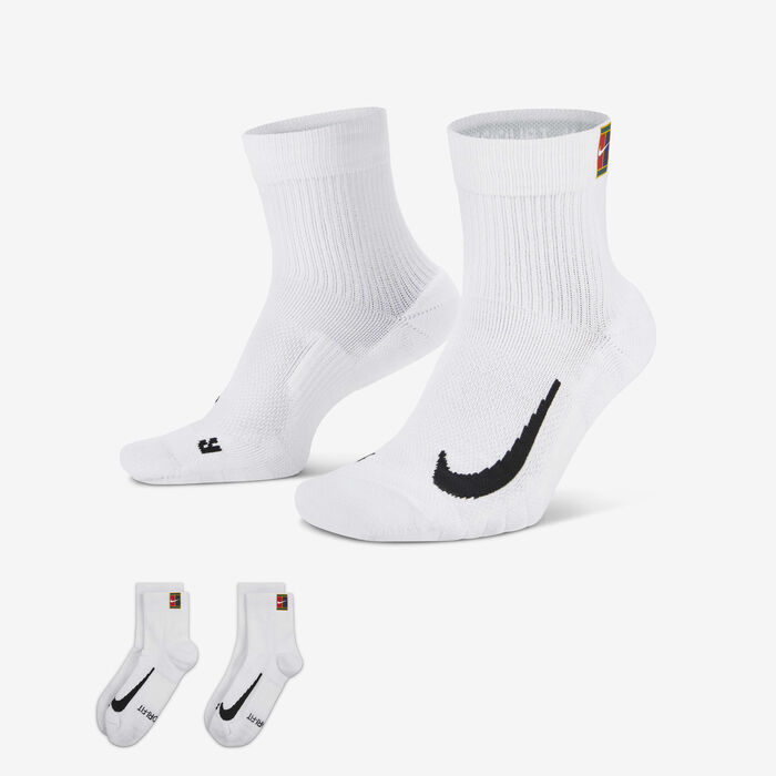 Nike Multiplier Max Tennis Ankle Socks (2 Pairs) White Nike Multiplier Max Tennis Ankle Socks (2 Pairs) White image number 0