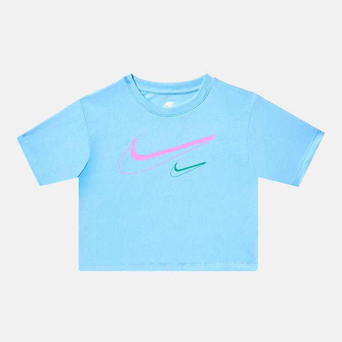 Nike Kids' Swoosh Logo T-Shirt (Baby and Toddler) Blue Nike Kids' Swoosh Logo T-Shirt (Baby and Toddler) Blue image number 0