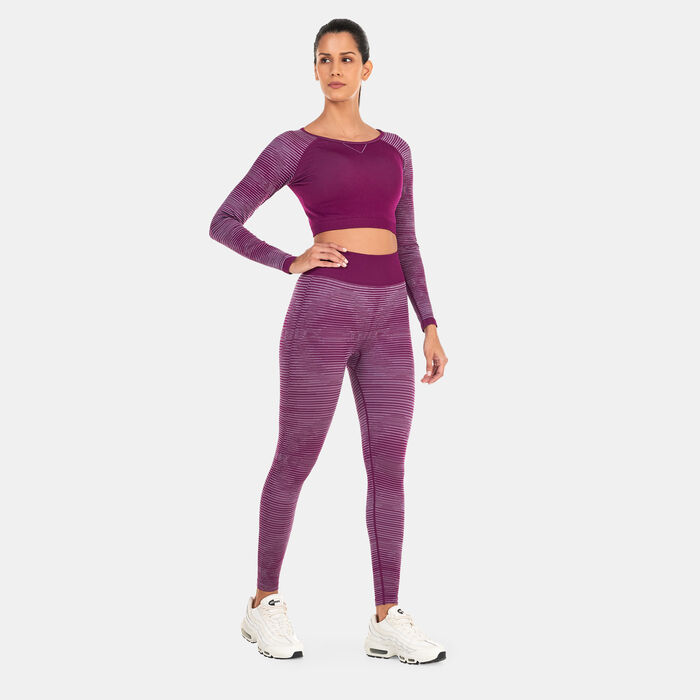 SQUATWOLF Women's Infinity Stripe Seamless Leggings Purple SQUATWOLF Women's Infinity Stripe Seamless Leggings Purple image number 2