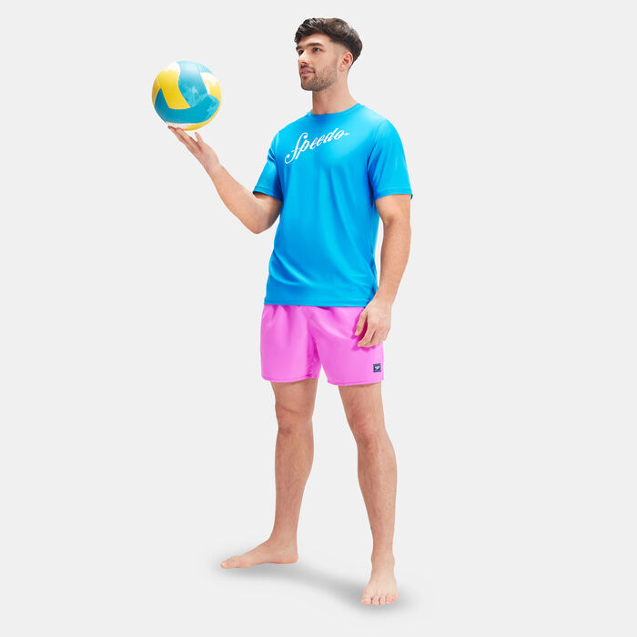 Speedo Men's Printed Swimming T-Shirt Blue image number 2