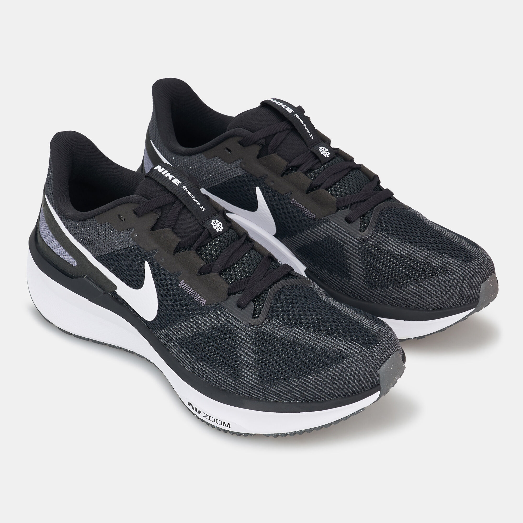 Men's Structure 25 Road Running Shoes Black Nike in Qatar -SSS