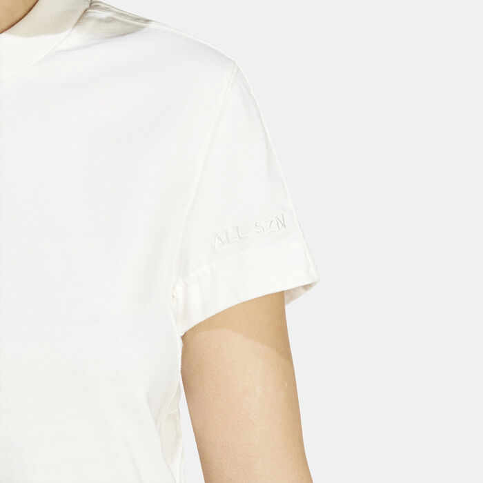 adidas Women's ALL SZN 3-Stripes T-Shirt White image number 3