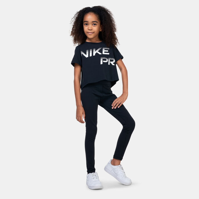 Nike Kids' Dri-FIT Sport Essential+ Cropped Training T-Shirt (Older Kids) Black Nike Kids' Dri-FIT Sport Essential+ Cropped Training T-Shirt (Older Kids) Black image number 2