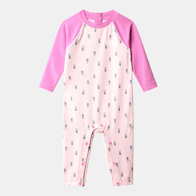 The North Face Kids' Amphibious Sun One-Piece Bodysuit Pink
