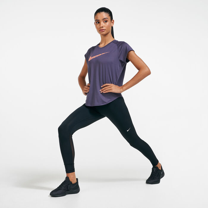 Nike Women's Icon Clash Running T-Shirt Purple Nike Women's Icon Clash Running T-Shirt Purple image number 2
