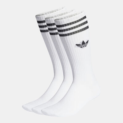 adidas Originals Men's Solid Crew Socks (3 Pairs) White