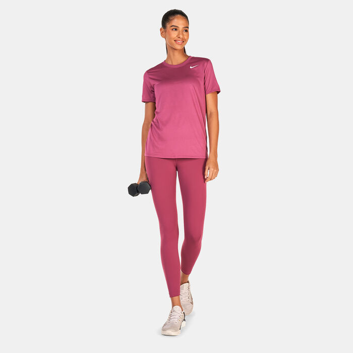 Nike Women's Dri-FIT T-Shirt Purple Nike Women's Dri-FIT T-Shirt Purple image number 2
