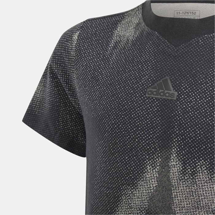 adidas Kids' Future Icons Allover Print T-Shirt Black adidas Kids' Future Icons Allover Print T-Shirt Black image number 2