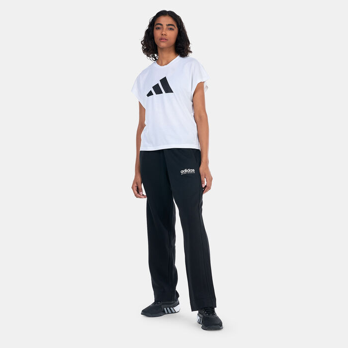 adidas Women's ALL SZN Fleece Graphic Pants Black image number 2