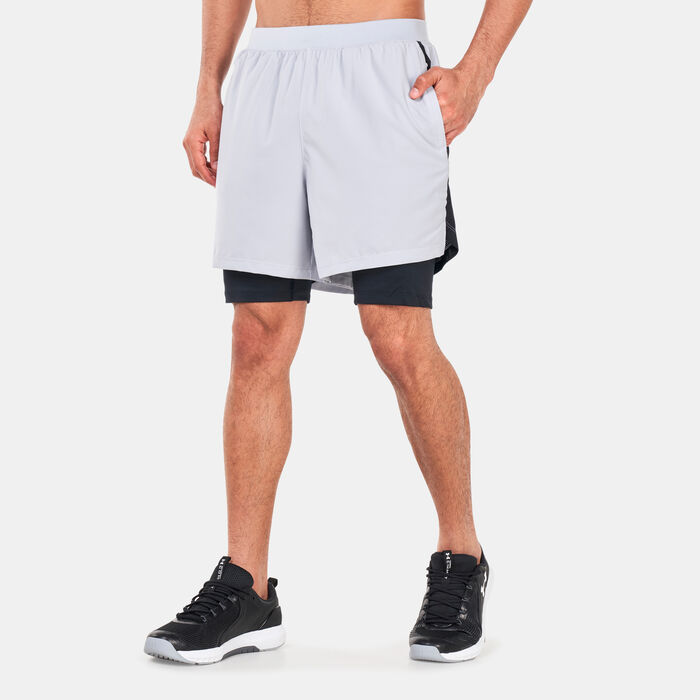 Under Armour Men's UA Launch 5-Inch 2-in-1 Shorts Grey Under Armour Men's UA Launch 5-Inch 2-in-1 Shorts Grey image number 0