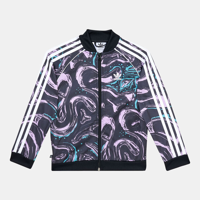 adidas Originals Kids' Allover Print SST Track Jacket Black image number 0