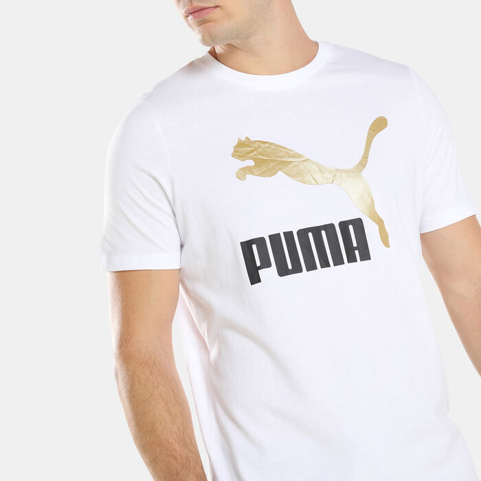 PUMA Men's Classics Metallic Logo Tee White PUMA Men's Classics Metallic Logo Tee White image number 3