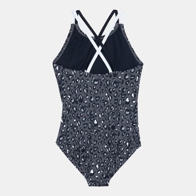 Nike Swim Kids' Spiderback One-Piece Swimming Suit yellow