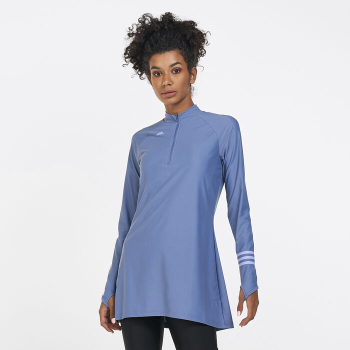 adidas Women's 3-Stripes Swimming Top Blue image number 1