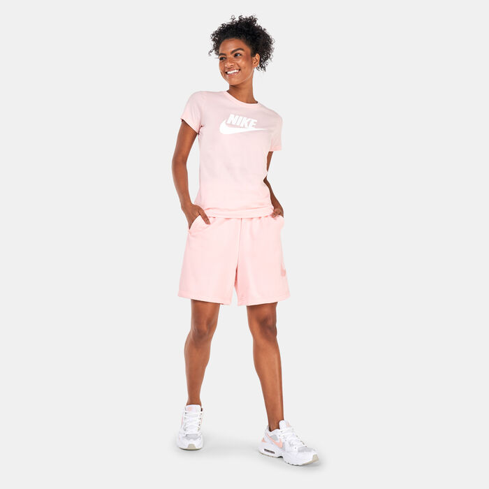 Nike Women's Sportswear Swoosh Fleece Shorts Pink Nike Women's Sportswear Swoosh Fleece Shorts Pink image number 2