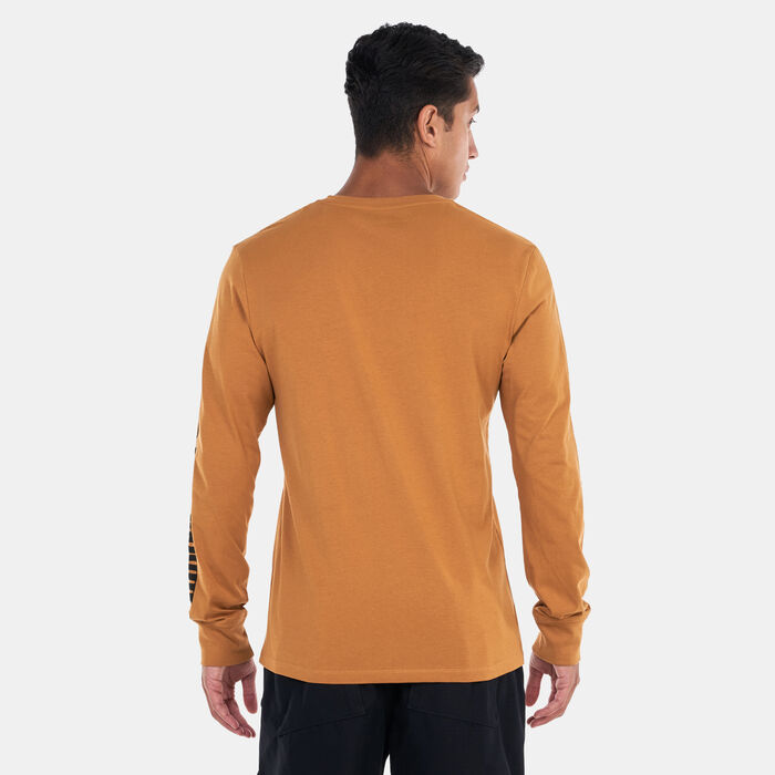 Timberland Men's Logo Long Sleeve T-Shirt Brown Timberland Men's Logo Long Sleeve T-Shirt Brown image number 1