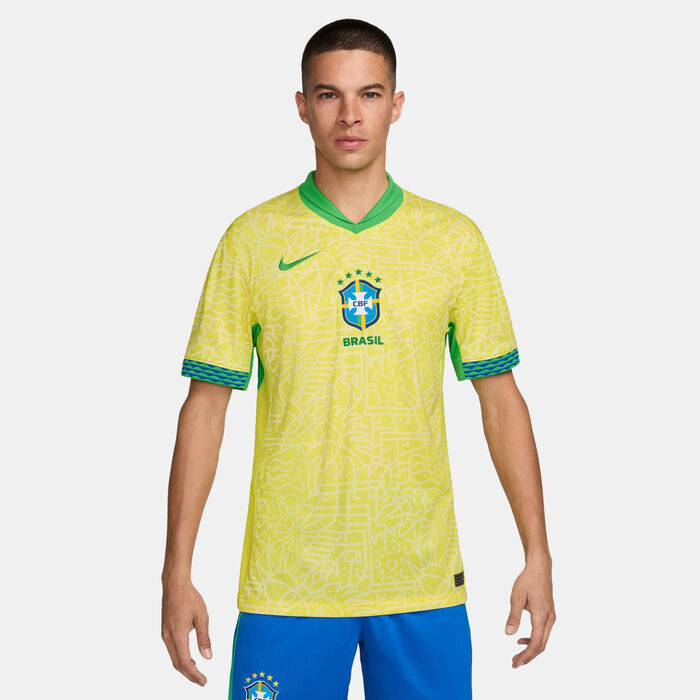 Nike Men's Brazil 2024 Home Replica Football Jersey yellow Nike Men's Brazil 2024 Home Replica Football Jersey yellow image number 0