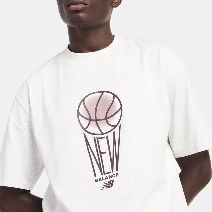 New Balance Men's Hoops Graphic T-Shirt White image number 2