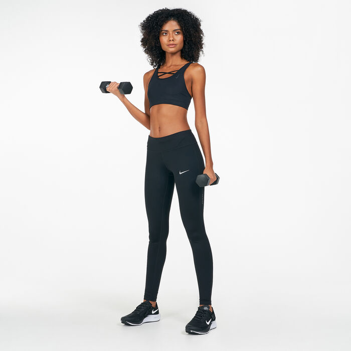 Nike Women's Yoga Dri-FIT Swoosh Sports Bra Black Nike Women's Yoga Dri-FIT Swoosh Sports Bra Black image number 2