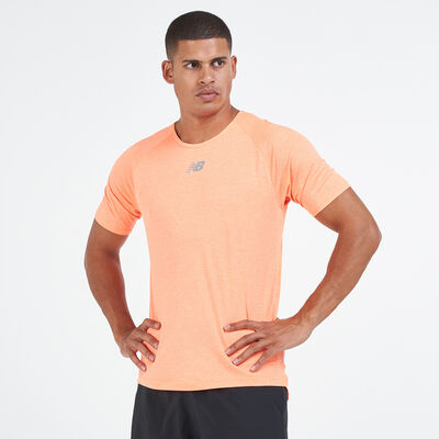 New Balance Men's Impact Run Hybrid T-Shirt Orange