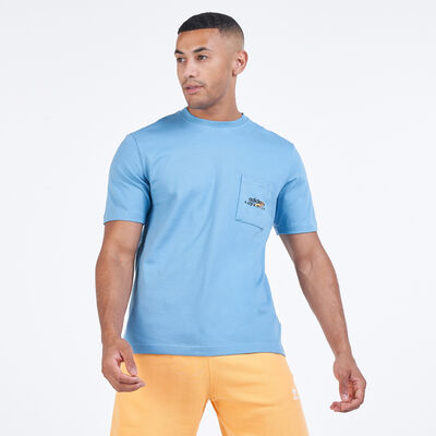 adidas Originals Men's Adventure Pocket Logo T-Shirt Blue