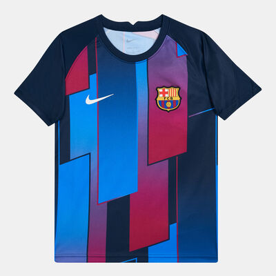 Nike Kids' F.C. Barcelona Pre-Match T-Shirt- 2021/22 Blue