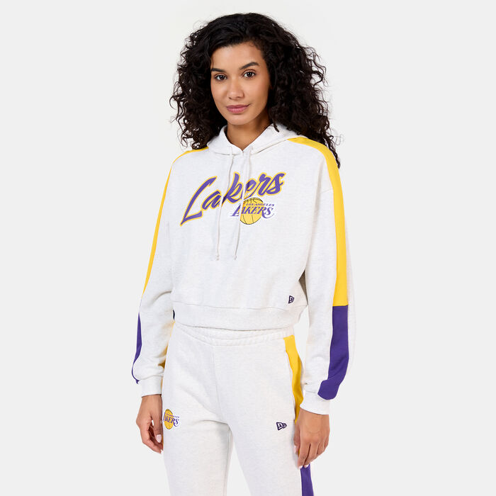 New Era Women's NBA Los Angeles Lakers Colourblock Hoodie Grey New Era Women's NBA Los Angeles Lakers Colourblock Hoodie Grey image number 0