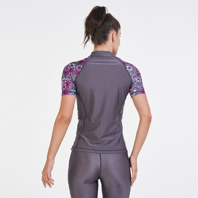 COEGA Women's Rashguard Magnete Sketched Floral Top Grey COEGA Women's Rashguard Magnete Sketched Floral Top Grey
