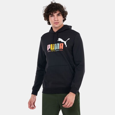 PUMA Men's Multicolour Pullover Hoodie Black