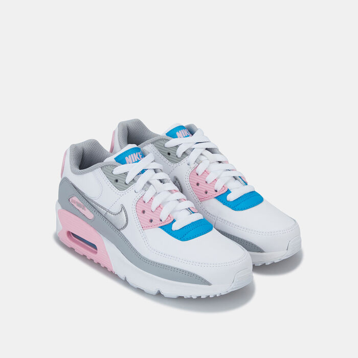 Nike Kids' Air Max 90 Leather Shoe (Older Kids) Grey Nike Kids' Air Max 90 Leather Shoe (Older Kids) Grey image number 1