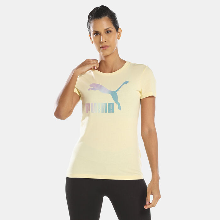 PUMA Women's Crystal Galaxy Graphic T-Shirt yellow image number 0