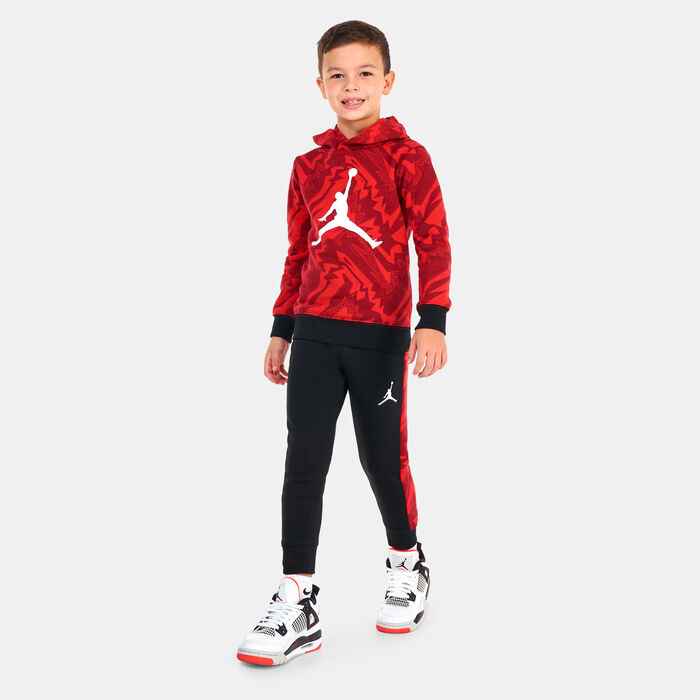 Jordan Kids' Essentials Printed Fleece Hoodie and Pants Set (Younger Kids) Black Jordan Kids' Essentials Printed Fleece Hoodie and Pants Set (Younger Kids) Black image number 0
