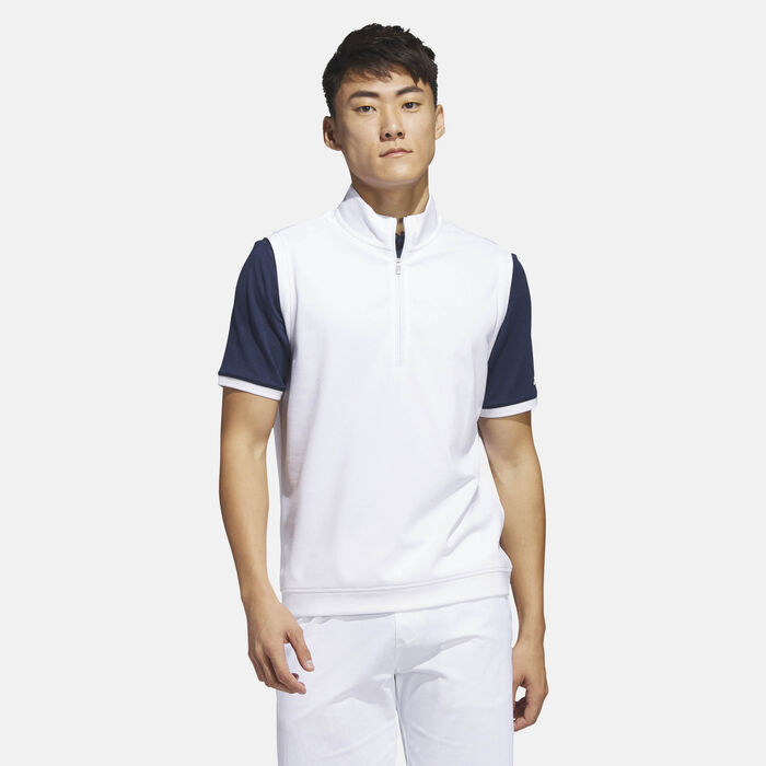 adidas Men's Elevated 1/4-Zip Golf Vest White adidas Men's Elevated 1/4-Zip Golf Vest White image number 0
