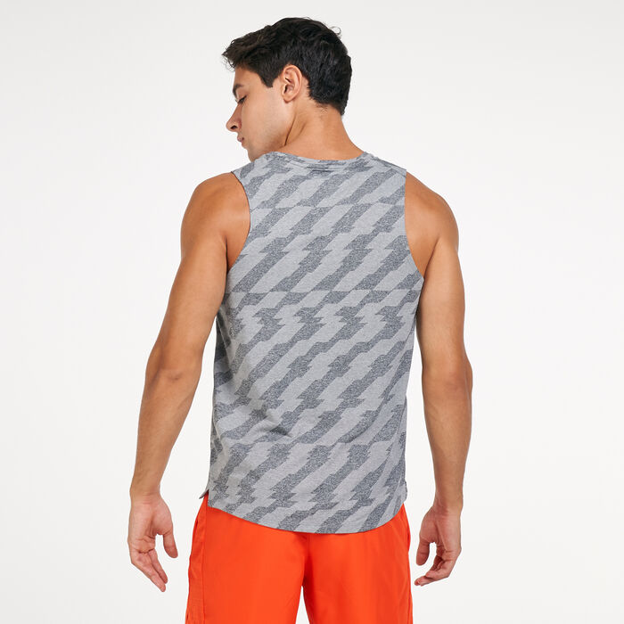 Nike Men's Miler Jacquard Tank Top Black Nike Men's Miler Jacquard Tank Top Black image number 1