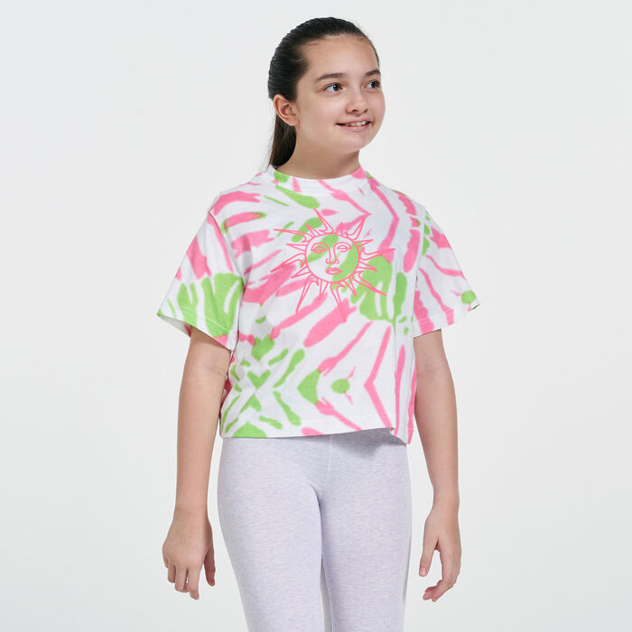Nike Kids' Sportswear Boxy Tie Dye T-Shirt White image number 0