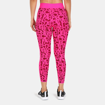 New Balance Women's Relentless Printed High Rise 7/8 Leggings Pink