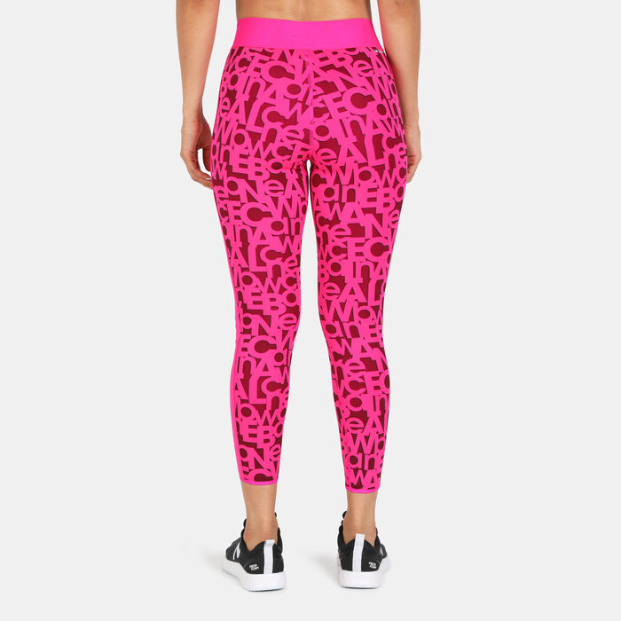 New Balance Women's Relentless Printed High Rise 7/8 Leggings Pink New Balance Women's Relentless Printed High Rise 7/8 Leggings Pink image number 1