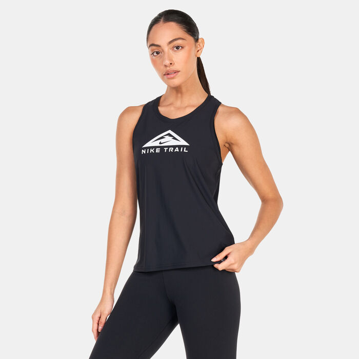 Nike Women's Dri-FIT Trail Running Tank Top Black Nike Women's Dri-FIT Trail Running Tank Top Black image number 0