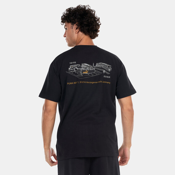 PUMA Men's 75 Logo Celebration T-Shirt Black PUMA Men's 75 Logo Celebration T-Shirt Black image number 1