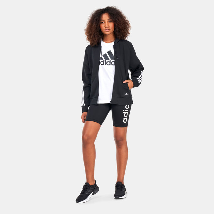 adidas Women's Sportswear Future Icons 3-Stripes Hooded Track Jacket Black image number 2