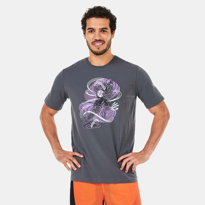 Under Armour Men's Curry Animated Sketch T-Shirt Grey Under Armour Men's Curry Animated Sketch T-Shirt Grey image number 0